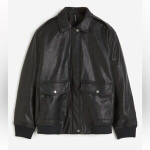 H&M Divided Faux Leather Oversized Bomber Jacket